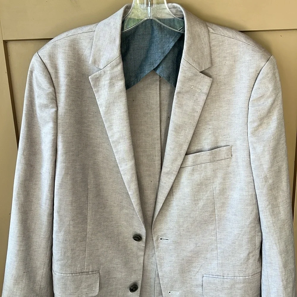 Fairlane Men’s Sz M Linen Blend Brownish Gray Blazer Jacket Sports Coat